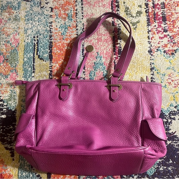 Levenger Purple Leather Women's Bag - Picture 3 of 14